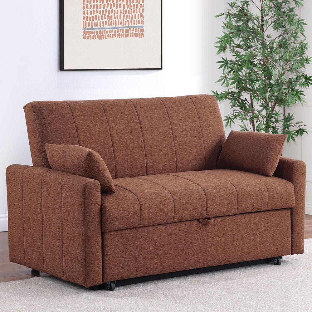 Coaster Portland Stationary Sofa Sleeper in Copper, , large