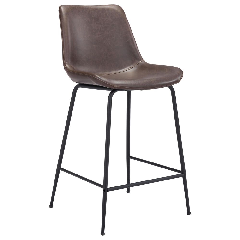Zuo Modern Byron Counter Chair in Brown/Black, , large