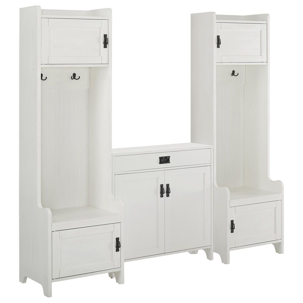 Crosley Furniture Fremont 3-Piece Entryway Set in Distressed White, , large