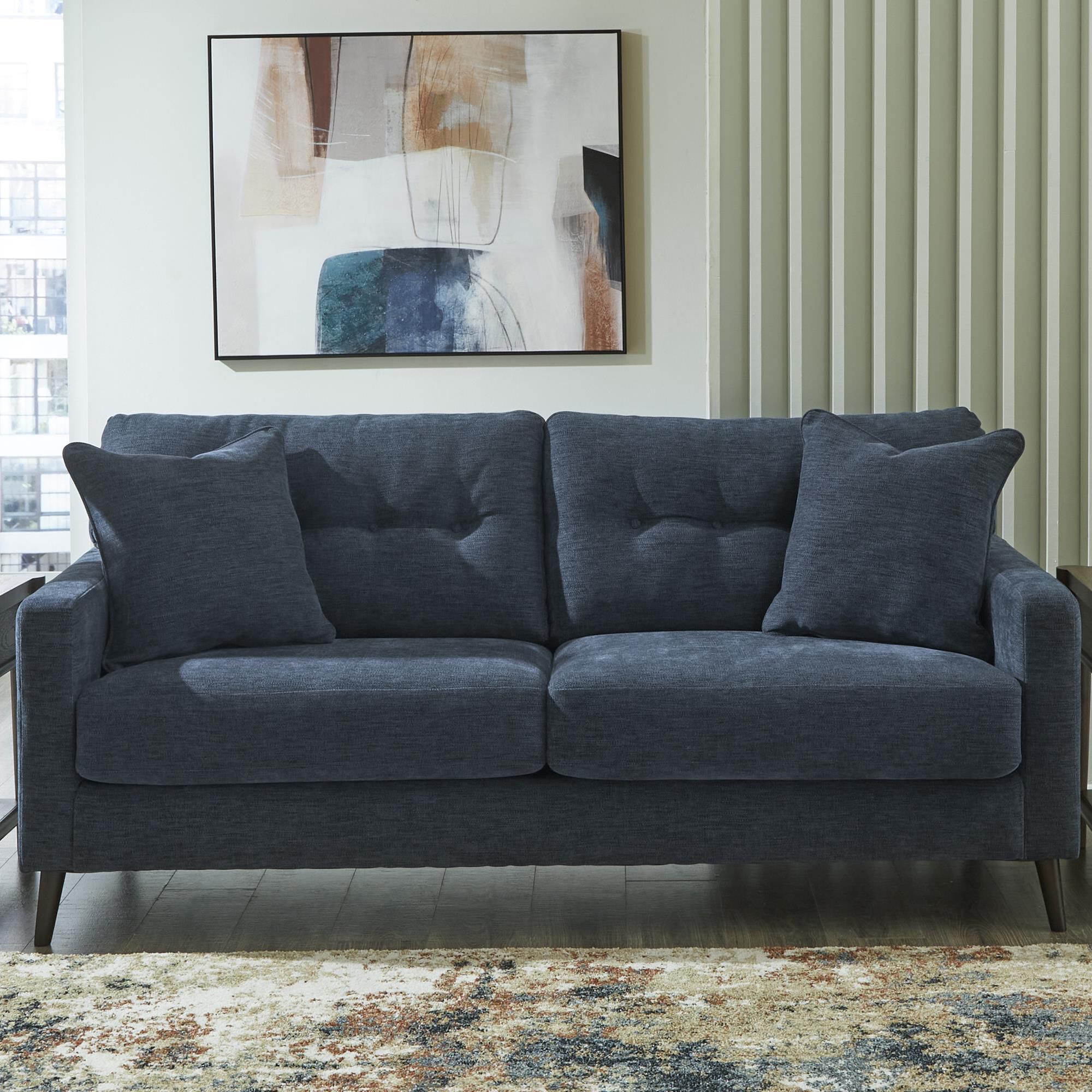 Ashley Bixler Stationary Sofa in Navy