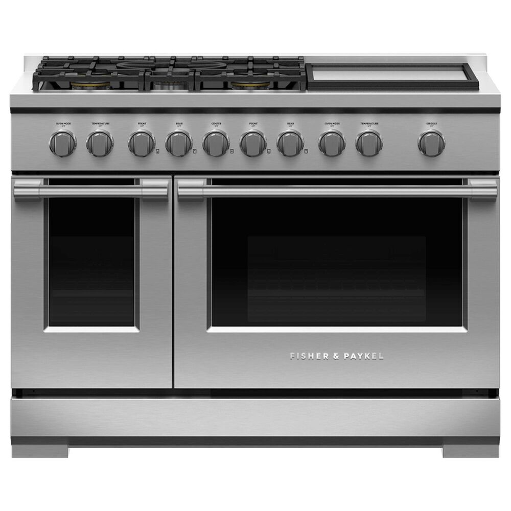 Fisher & Paykel 48" Freestanding Liquid Propan Gas Range with 5 Burners and Griddle in Stainless Steel, , large