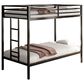 Hearth and Haven Adam Twin over Twin Bunk Bed in Black, , large
