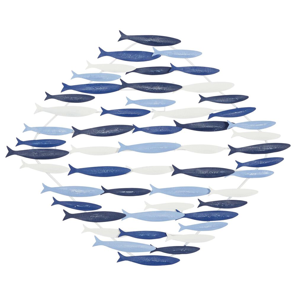 Maple and Jade 21.63" x 26.5" Coastal Wall Decor in Blue and White, , large