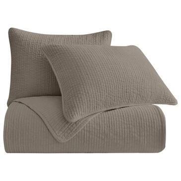 HiEnd Accents Stonewashed Velvet 3-Piece King Quilt Set in Taupe, , large