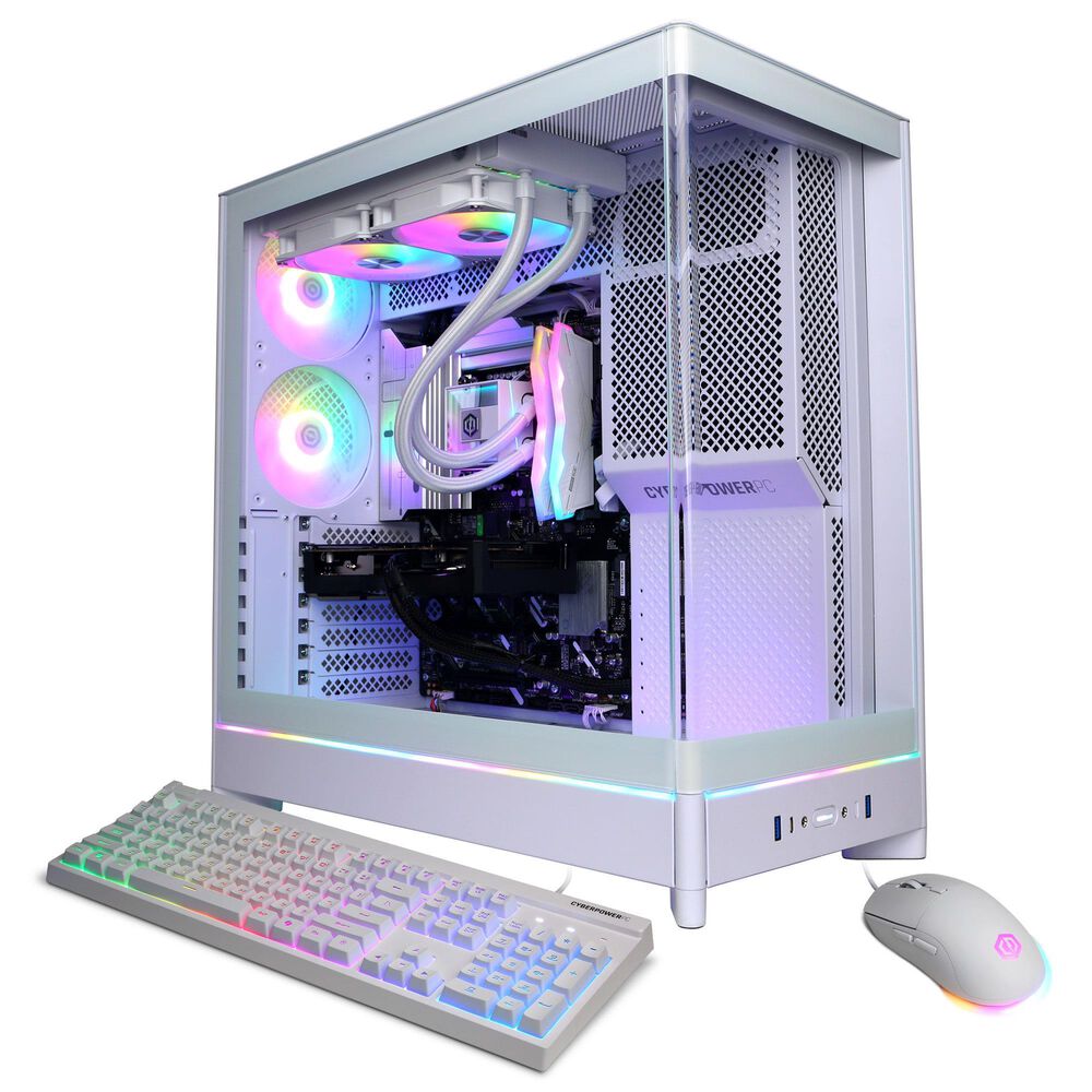 CyberPowerPC Gamer Supreme Gaming Desktop | Intel Core Ultra 7 265KF - 32GB RAM - NVIDIA GeForce RTX 5060 Ti Graphics - 2TB SSD in White, , large