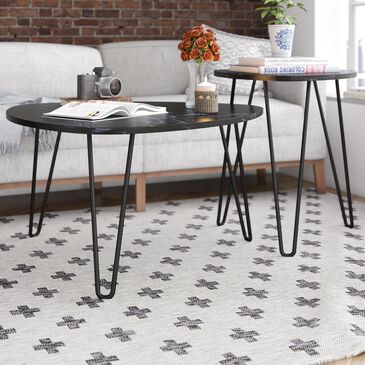 Novogratz Athena Nesting Tables in Black Marble, , large