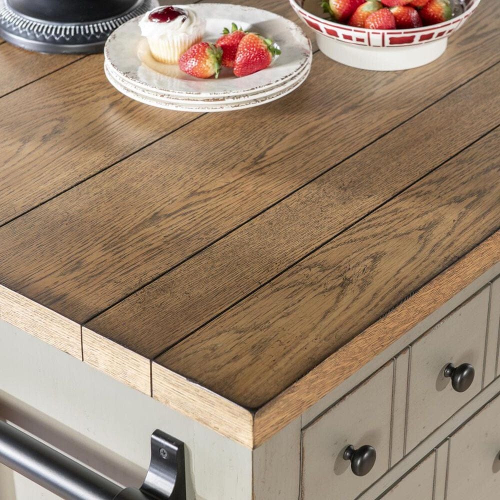 Legacy Classic Furn Direct Shp Vintage Market Kitchen Island in Barnwood Oak and Northern Moss, , large