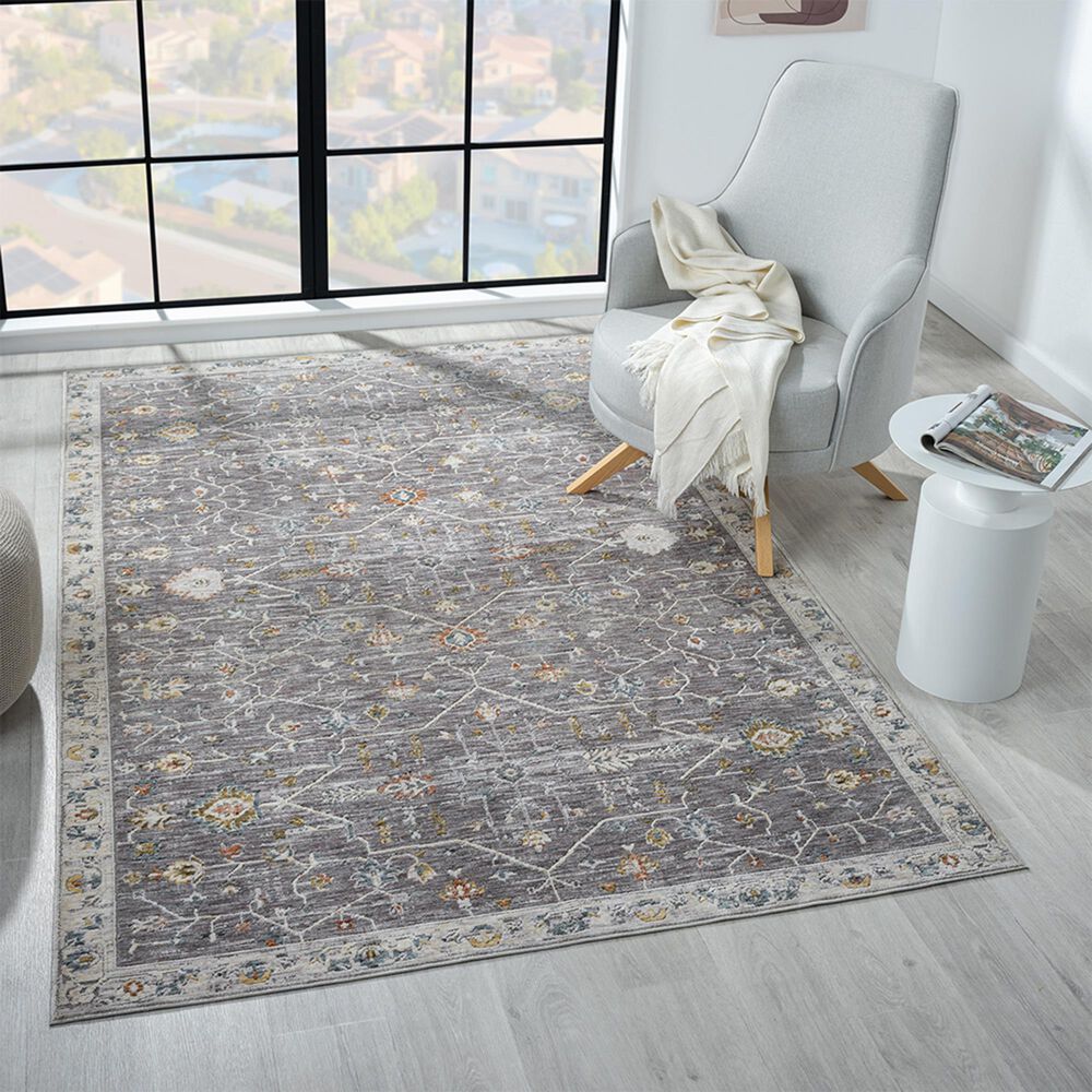 L&amp;R Resources Allure Gray and Ivory 7&#39;9&quot; x 9&#39;9&quot; Area Rug, , large