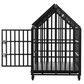 HOMLUX 52" Heavy Duty Dog Cage Pet Crate with Roof and Window on Roof in Black, , large