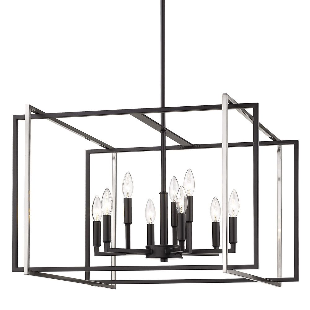 Golden Lighting Tribeca 9-Light Chandelier in Matte Black and Pewter, , large
