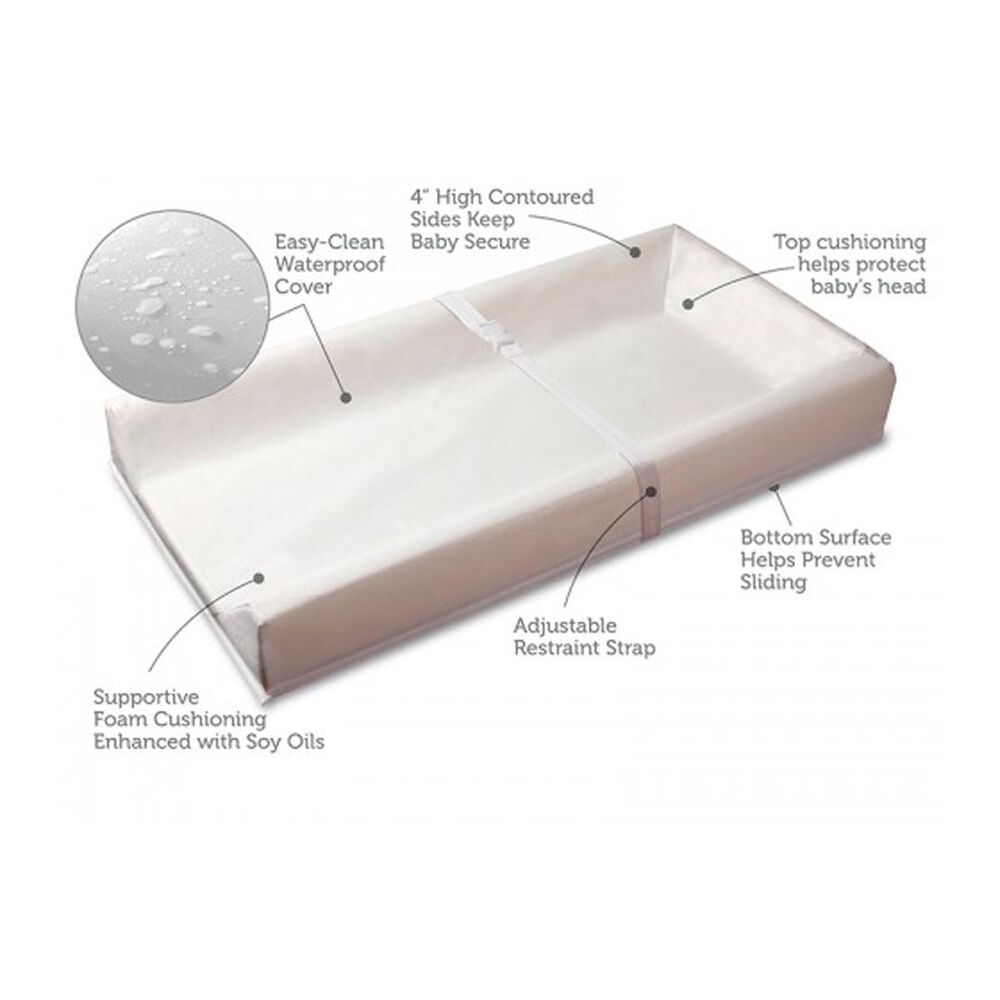 Kolcraft Sealy Soybean Comfort 3-Sided Contour Diaper Changing Pad, , large