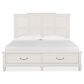 Nicolette Home Willowbrook King Storage Bed with Two Nightstands in Egg Shell White, , large