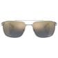 Ray-Ban Sunglasses with Blue and Gold Lenses in Polished Silver, , large