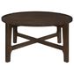 Pacific Landing Cota Round Coffee Table in Dark Brown, , large