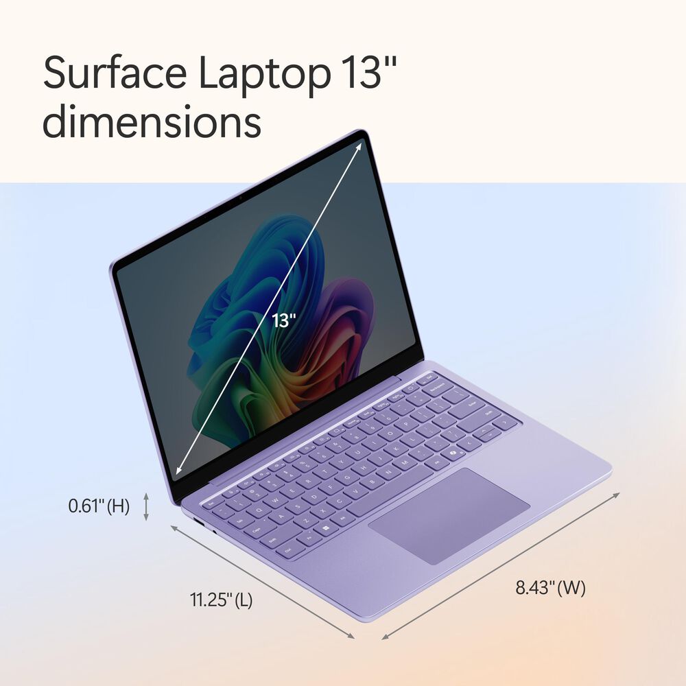 Microsoft Surface Copilot+ PC 13&quot; Touchscreen Laptop - Qualcomm Snapdragon X Plus - 16GB RAM - 512GB UFS - Windows 11 Home - Violet - Device Only - &#40;Latest Model&#41;, , large