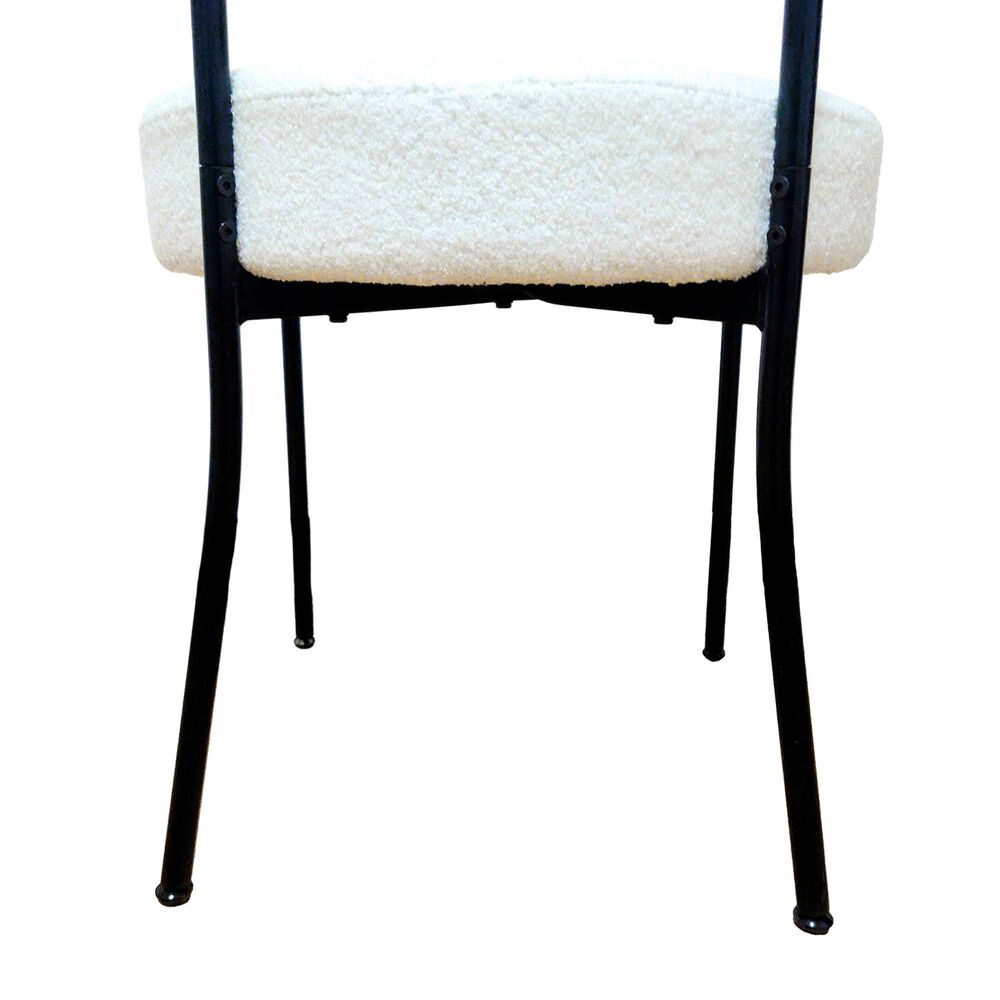 Hearth and Haven Side Chair with White Cushion in Black (Set of 2), , large