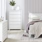 Ashley Hallityn 5-Drawer Chest in Matte White, , large