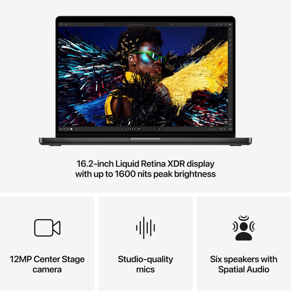 Apple MacBook Pro 16-inch Laptop 14 Core - M4 Pro chip - 48GB Memory - 512GB SSD - Space Black &#40;Latest Model&#41;, , large