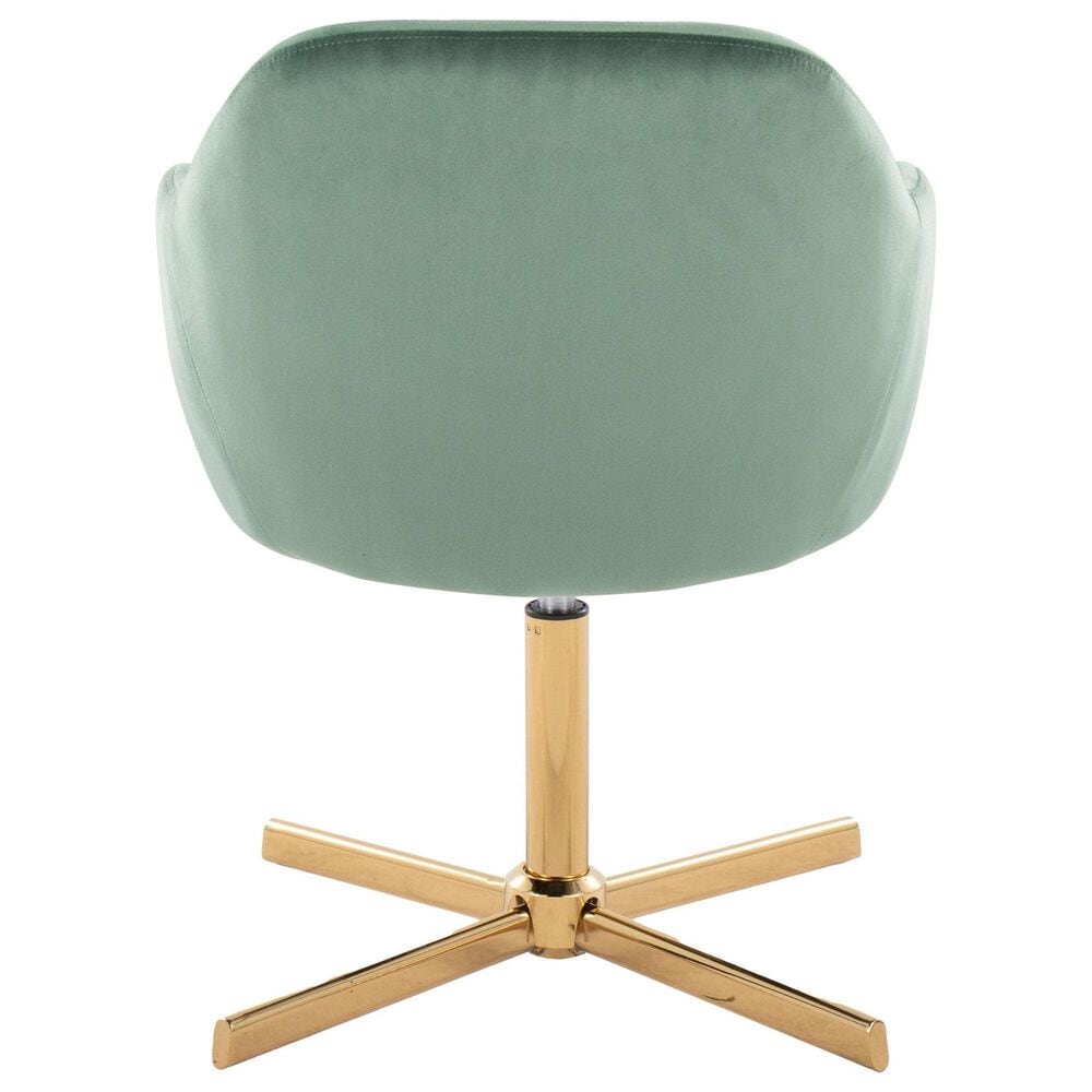 Lumisource Buena Swivel Accent Chair in Green, , large