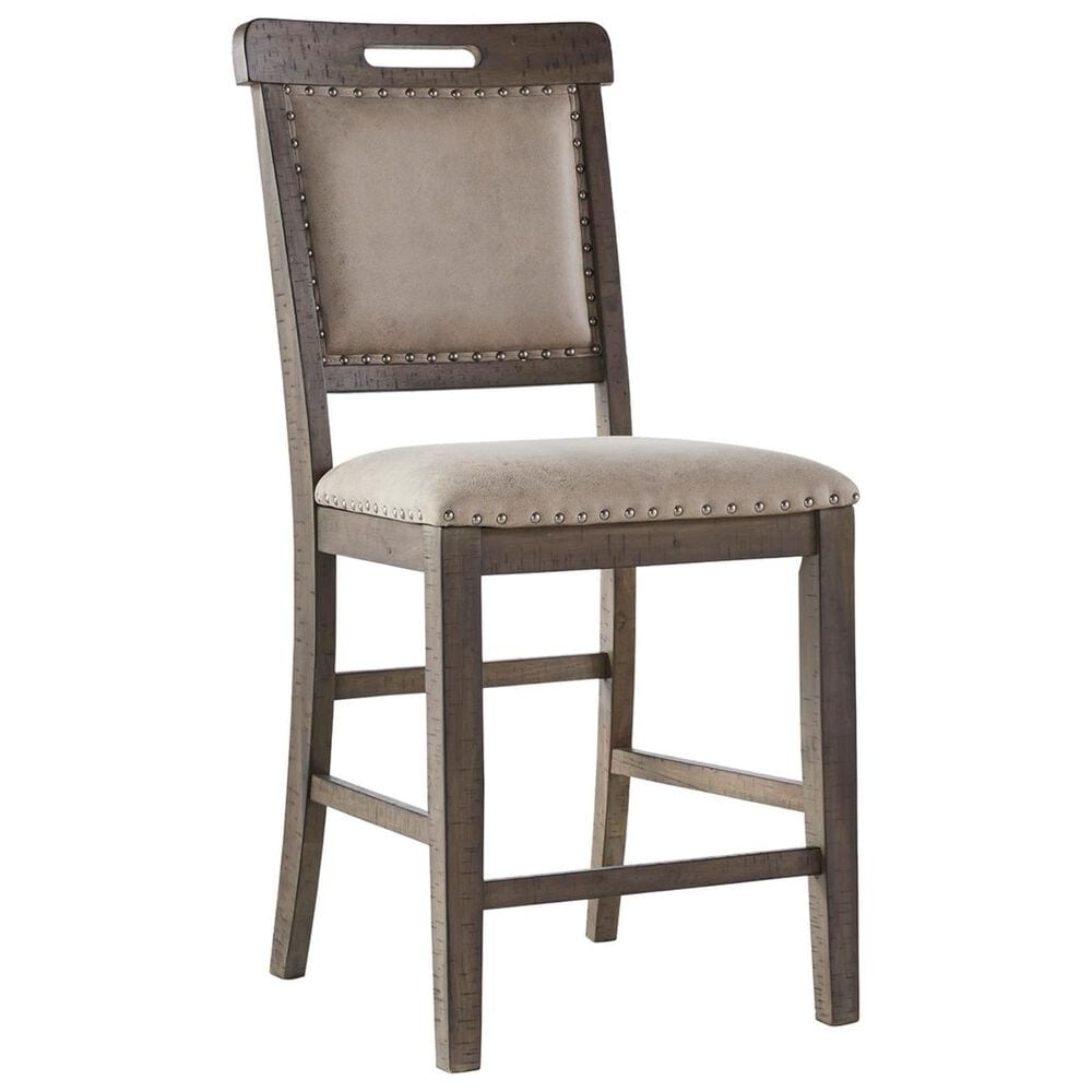 Signature Design by Ashley Johurst Upholstered Counter Stool in Grayish Brown, , large
