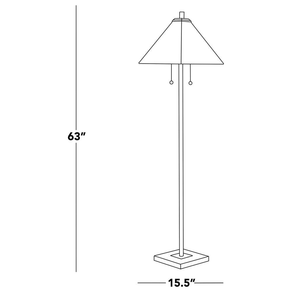 LumiSource Ren Floor Lamp with Brown and Cream Glass Shade in Oil Rubbed Bronze, , large