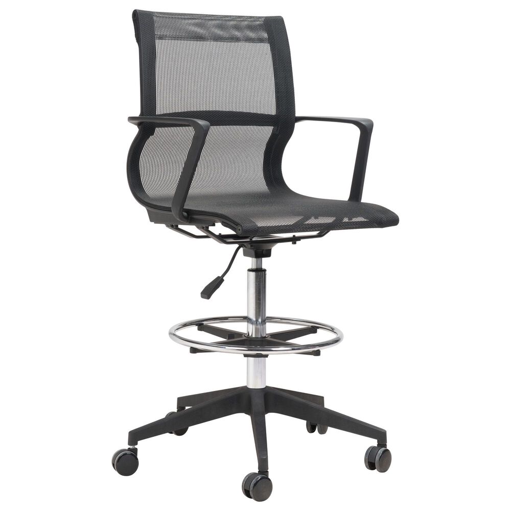Zuo Modern Stacy Drafter Office Chair in Black, , large