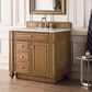 James Martin Vanities Bristol 36" Single Bathroom Vanity in Saddle Brown with 3 cm Eternal Marfil Quartz Top and Rectangular Sink, , large