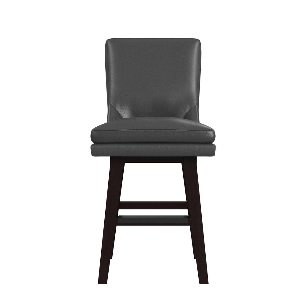 Mayberry Hill Villanova Swivel Counter Stool with Pewter Cushion in Espresso, , large