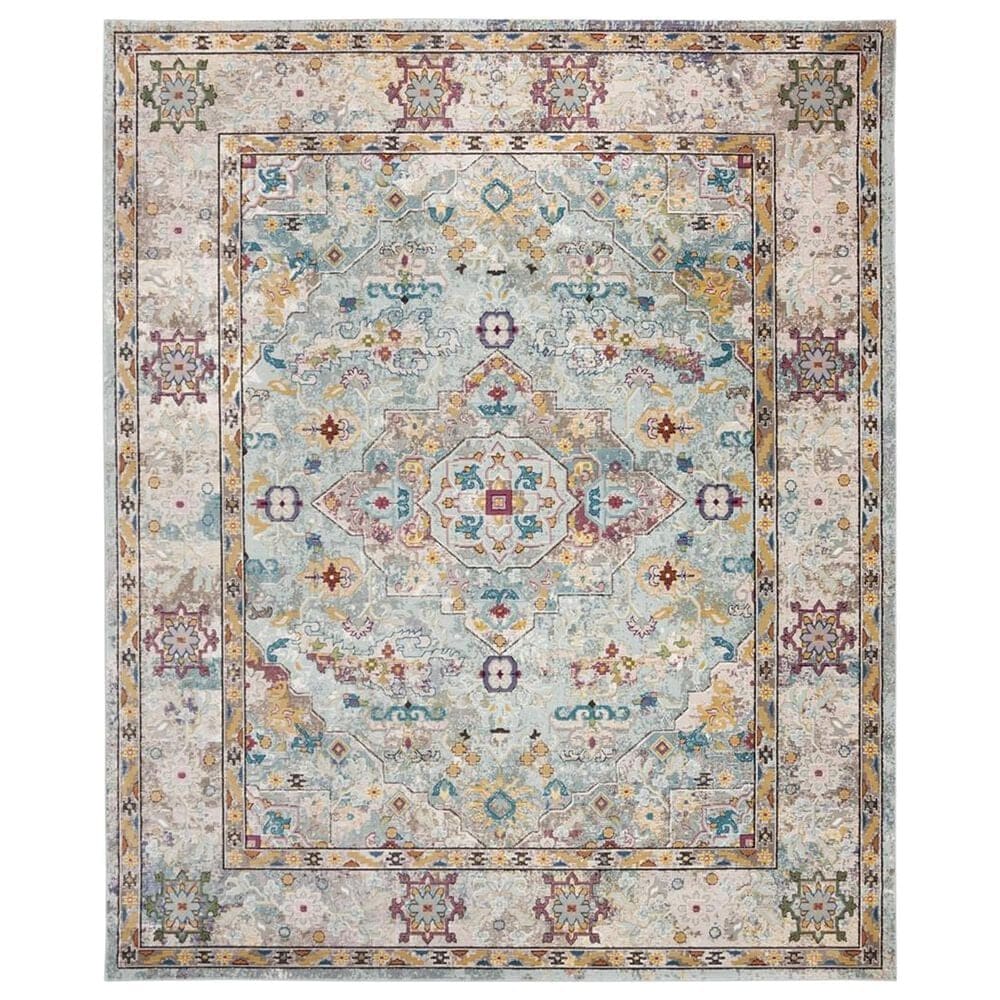 Safavieh Aria 9" x 12" Beige and Blue Area Rug, , large