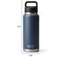 YETI Rambler 36 Oz Water Bottle with Chug Cap in Blue Camo, , large