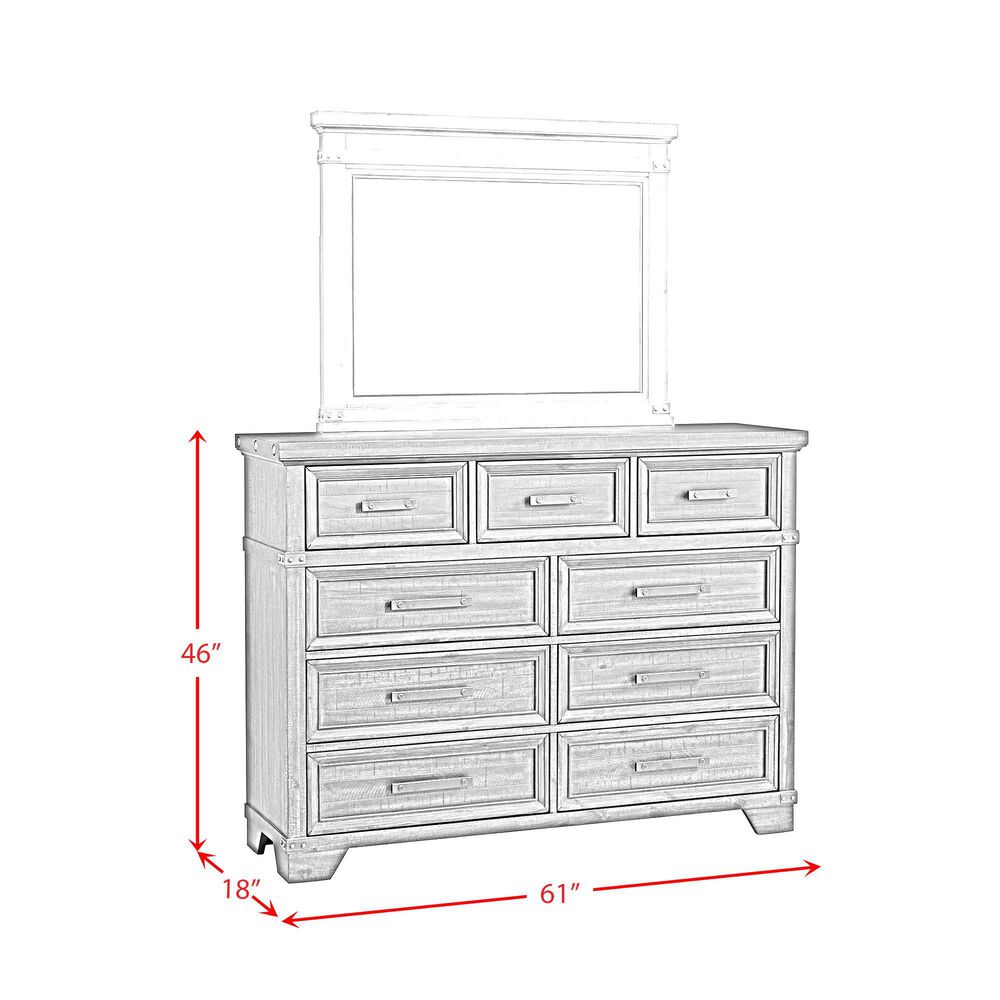Mayberry Hill Colorado 9 Drawer Dresser Only in Charcoal, , large