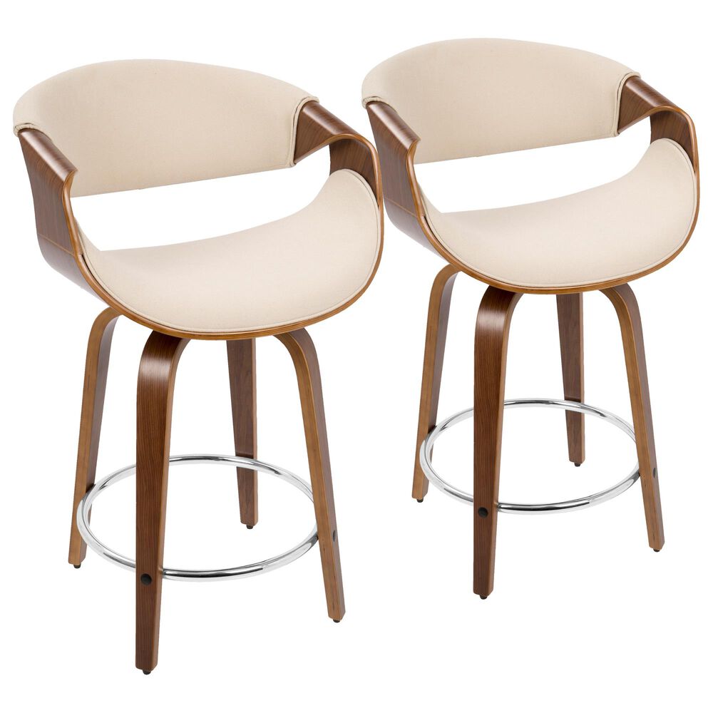 Lumisource Curvo Counter Stool in Cream (Set of 2), , large
