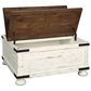 Ashley Wystfield Lift Top Cocktail Table in Vintage White and Warm Brown, , large