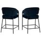 Linon Home Decor Prestwick Counter Stool with Navy Cushion in Black (Set of 2), , large