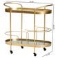 Baxton Studio Kamal 2-Tier Mobile Wine Bar Cart in Brushed Gold and Clear, , large