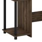 HOMLUX 38" Computer Desk with Dual Open Side Shelves in Columbia Walnut and Black, , large