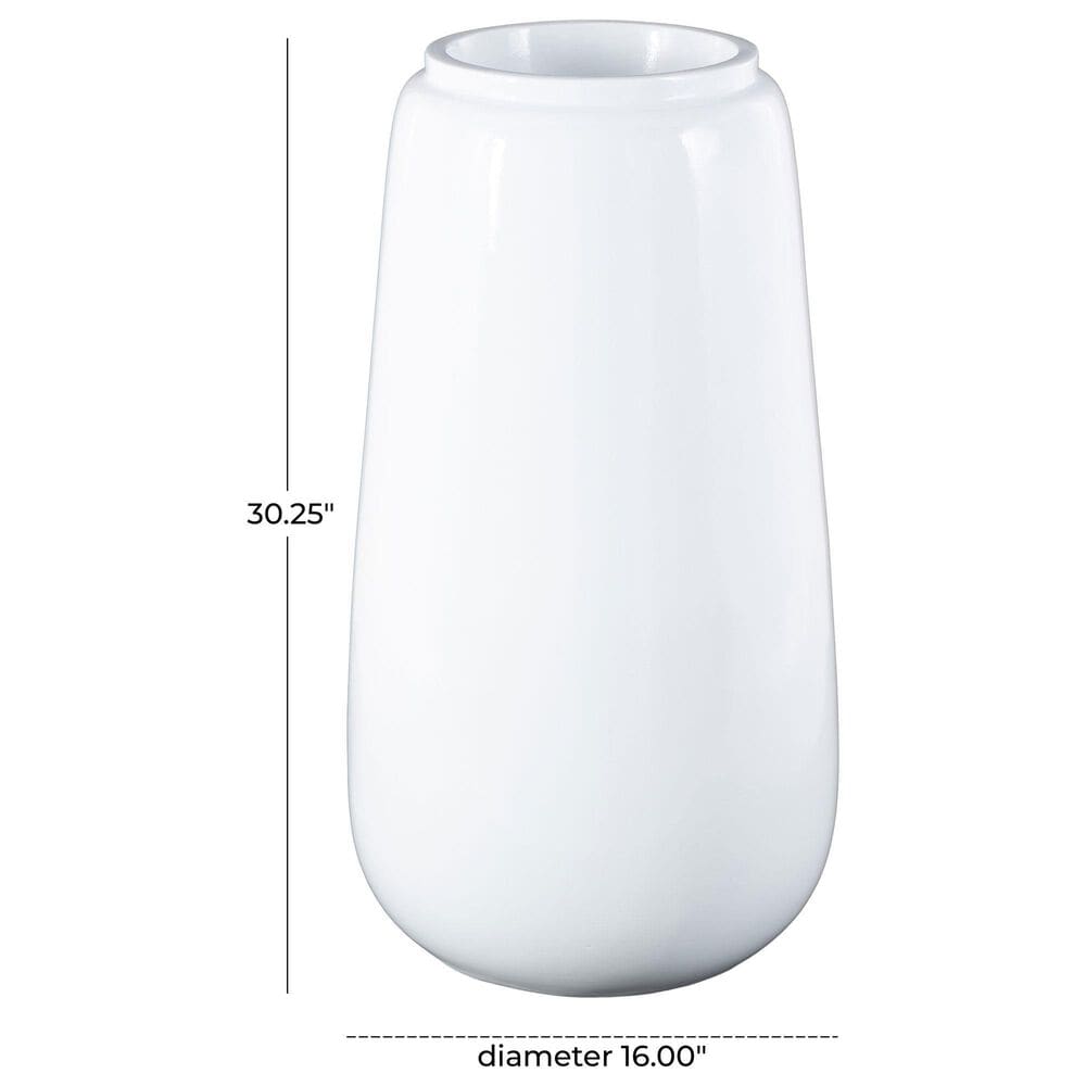 Maple and Jade 30&quot; Tall Floor Decorative Vase in Polished White, , large