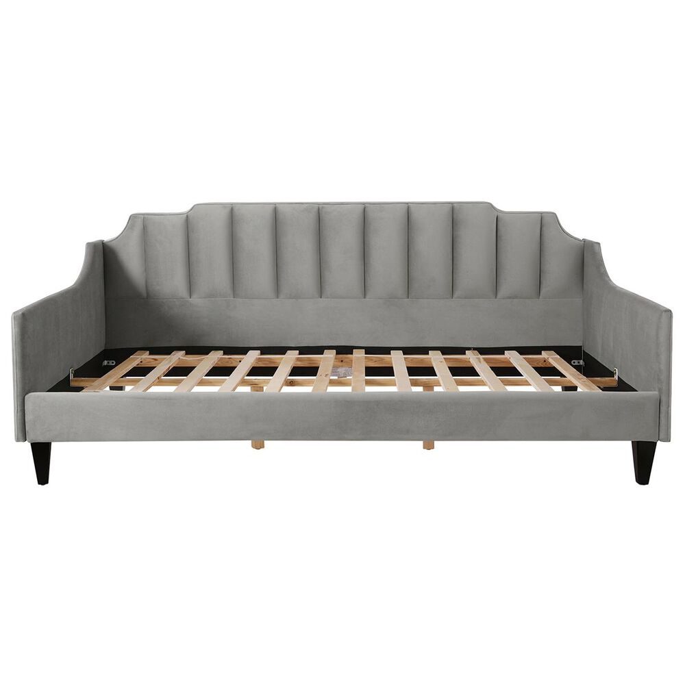 Jennifer Taylor Home Edgar Channel Tufted Sofa Bed Daybed in Opal Grey