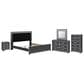 Ashley Zuraleus 5-Piece King Panel Bedroom Set in Matte Black, , large