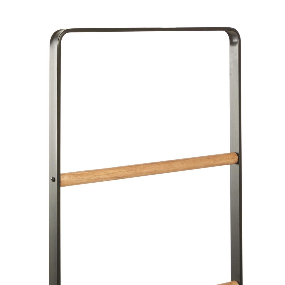 Maple and Jade 61&quot; Industrial Shelving Unit in Black and Natural Brown, , large