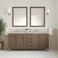 James Martin Vanities Chicago 72" Double Bathroom Vanity in Whitewashed Walnut with 3 cm Victorian Silver Quartz Top and Rectangular Sinks, , large