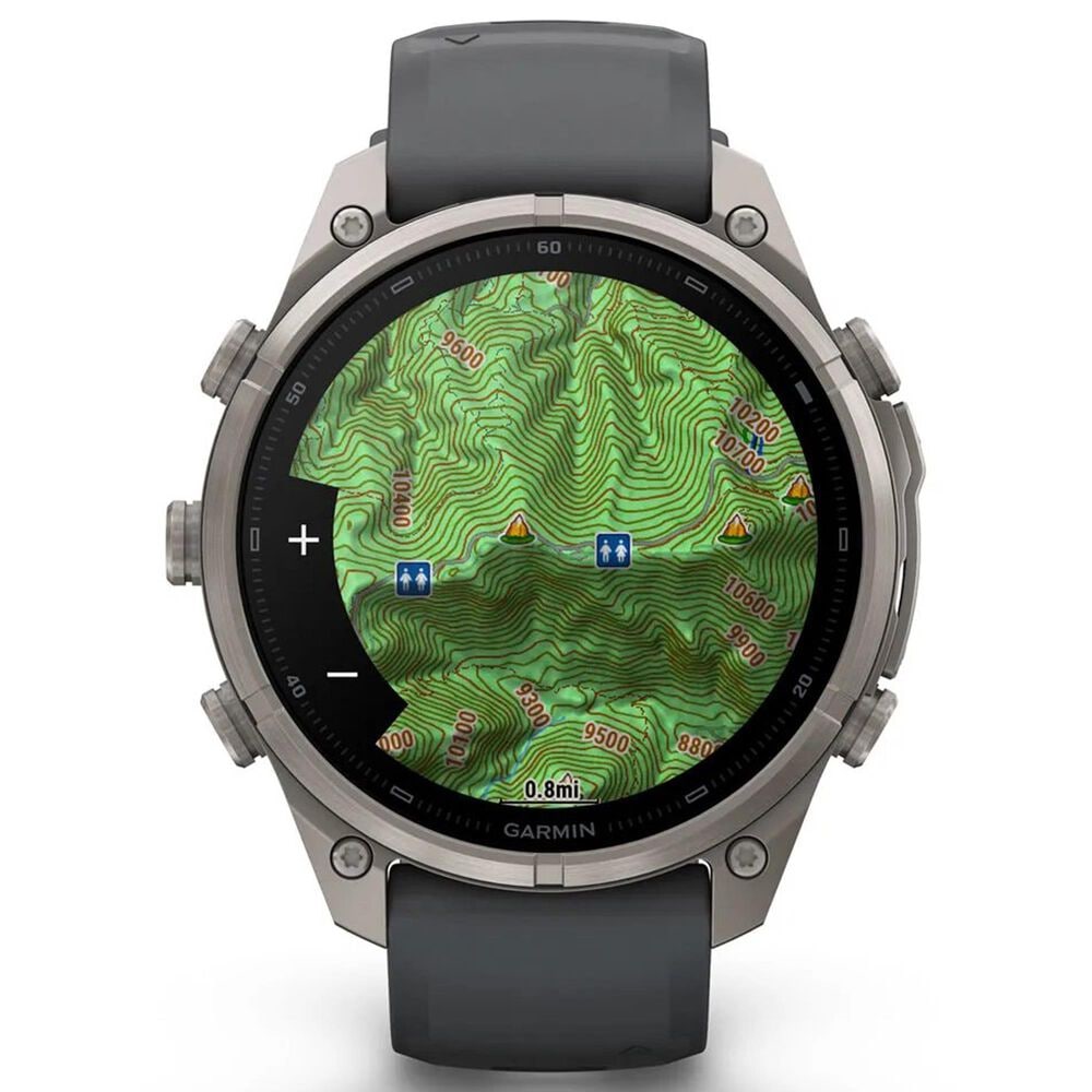 Garmin fenix 9 Pro Smartwatch 47mm Titanium with Graphite and Black Silicone Band, , large