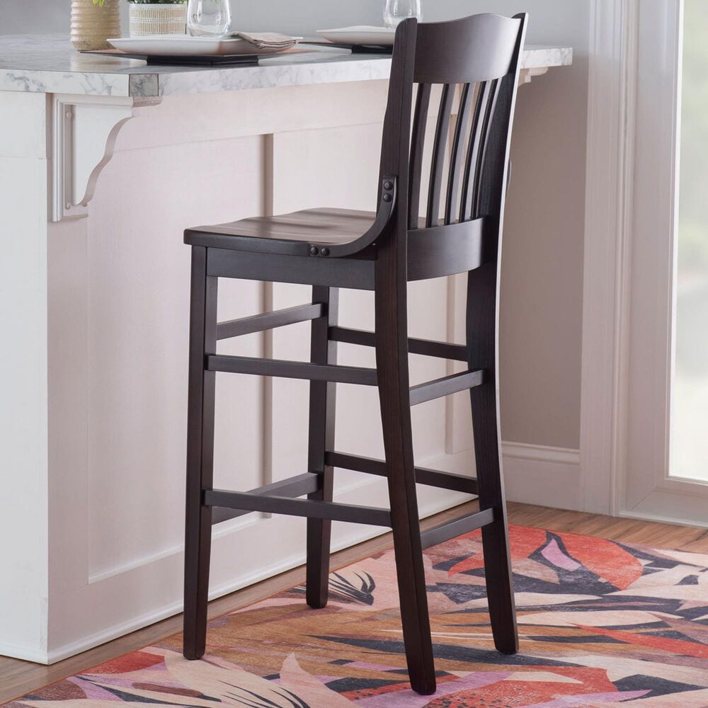 Linon Home Decor Jace Bar Stool in Dark Brown, , large