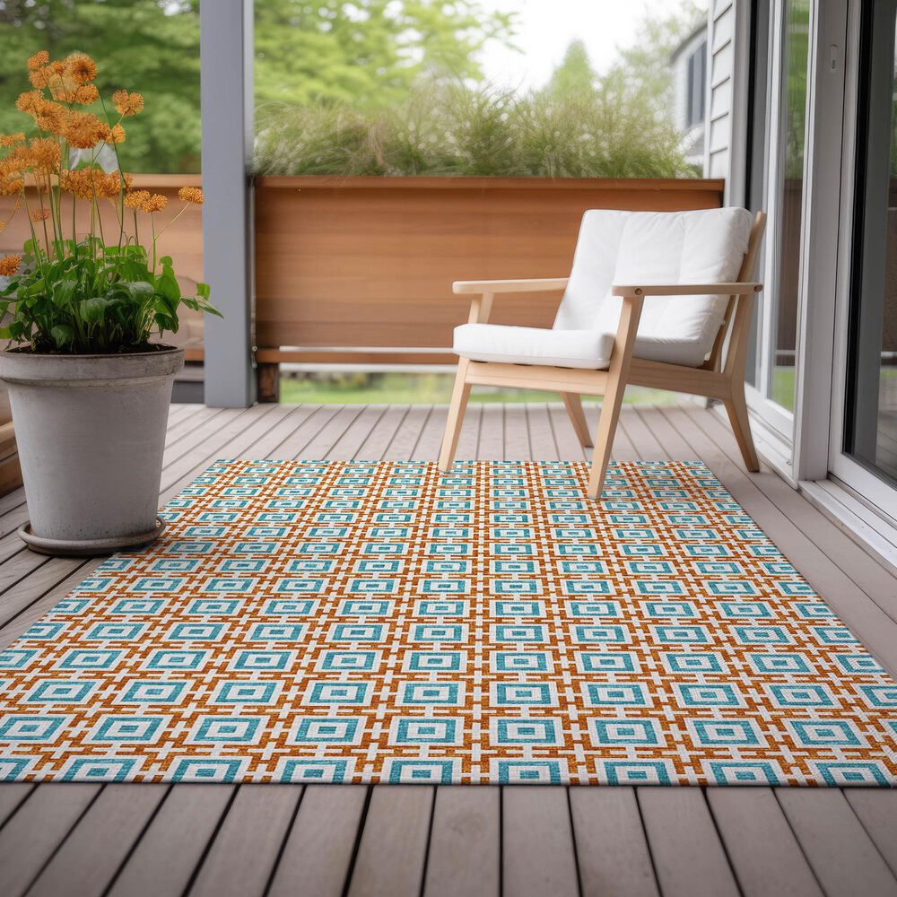 Dalyn Rug Company Marlo 10&#39; x 14&#39; Orange Indoor/Outdoor Area Rug, , large