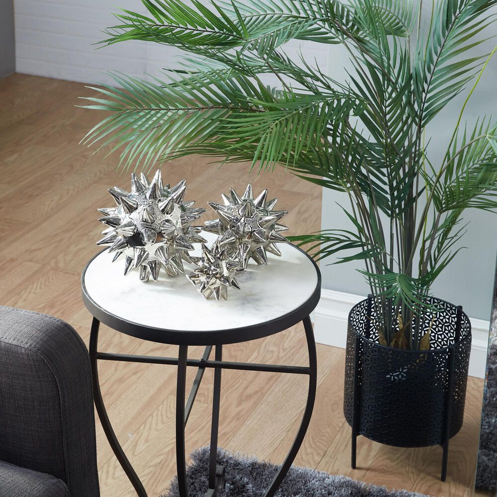 Maple and Jade Abstract Star Sculpture in Silver &#40;Set of 3&#41;, , large