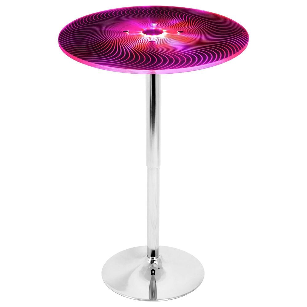 Lumisource Spyra Bar Table in Clear and Chrome - Table Only, , large