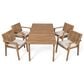 Hearth and Haven 5-Piece Outdoor Dining Set with Beige Cushions in Brown, , large