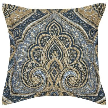 J. Queen New York Messina 18" Square Throw Pillow in Gold and Navy Blue, , large