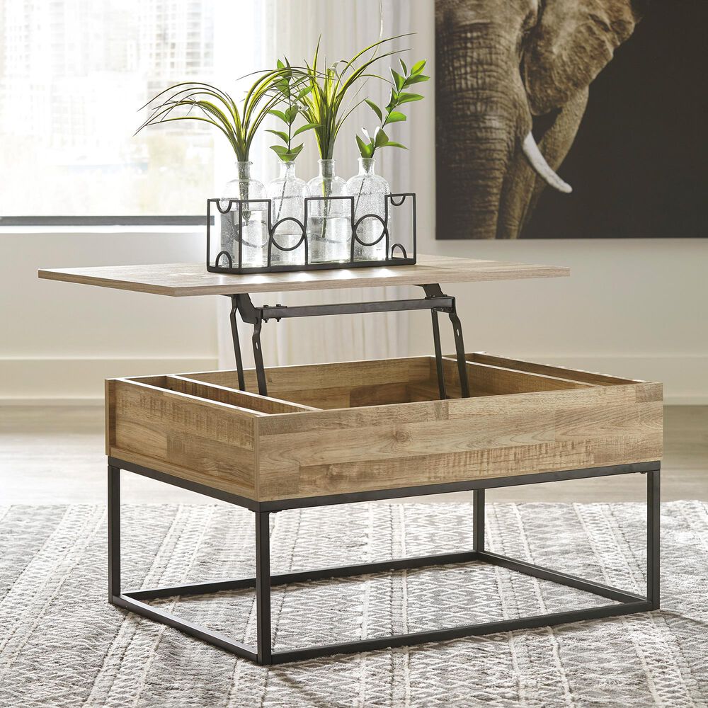 Ashley Gerdanet Lift Top Coffee Table in Natural, , large