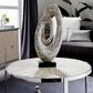 Maple and Jade Pearl Shell Abstract Swirl Decorative Sculpture in Polished Gray and Black, , large